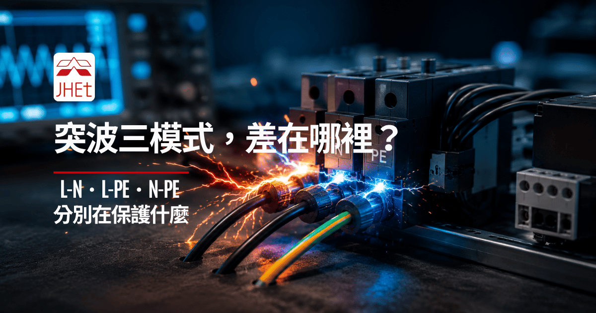 突波測試L-N L-PE N-PE三種耦合模式示意｜京鴻檢驗