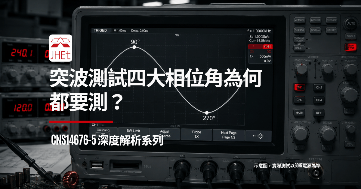 突波測試四大相位角0度90度180度270度｜京鴻檢驗